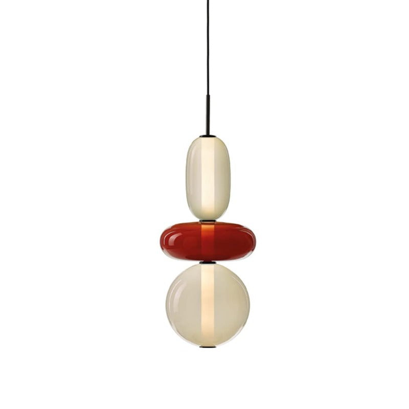 Lampa Wisząca Art Deco ze Szklanymi Kloszami w Kształcie Kulek i Kapsułek - 20