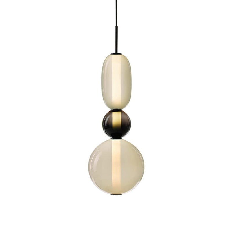 Lampa Wisząca Art Deco ze Szklanymi Kloszami w Kształcie Kulek i Kapsułek - 21