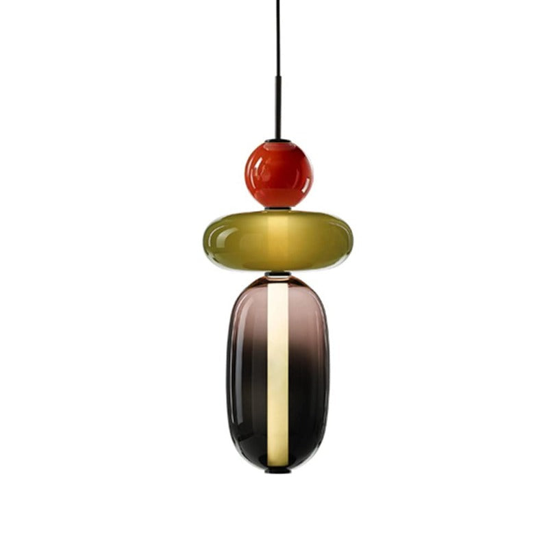 Lampa Wisząca Art Deco ze Szklanymi Kloszami w Kształcie Kulek i Kapsułek - 22