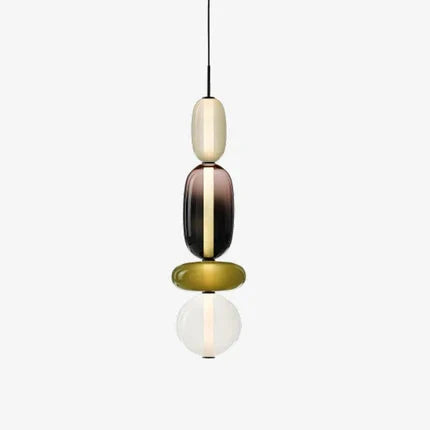 Lampa Wisząca Art Deco ze Szklanymi Kloszami w Kształcie Kulek i Kapsułek - 24