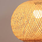 Lampa Wisząca Bambusowa Boho z Plecioną Okrągłą Kloszą - 13