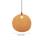 Lampa Wisząca Bambusowa Boho z Plecioną Okrągłą Kloszą - 14