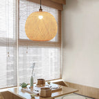 Lampa Wisząca Bambusowa Boho z Plecioną Okrągłą Kloszą - 4