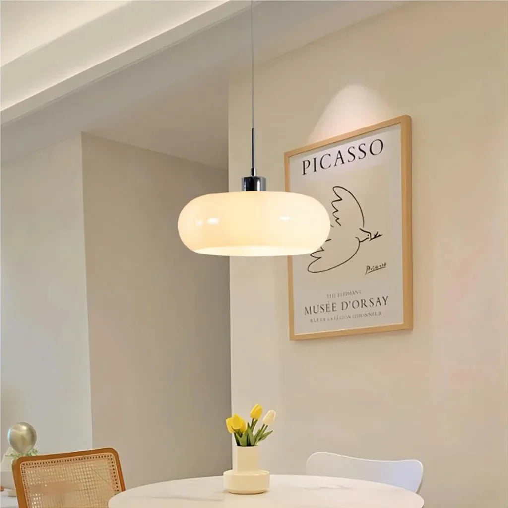 Lampa Wisząca Bauhaus ze Szklanym Kloszem Retro - 12