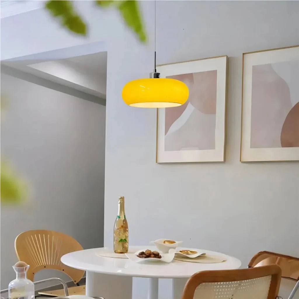 Lampa Wisząca Bauhaus ze Szklanym Kloszem Retro - 15