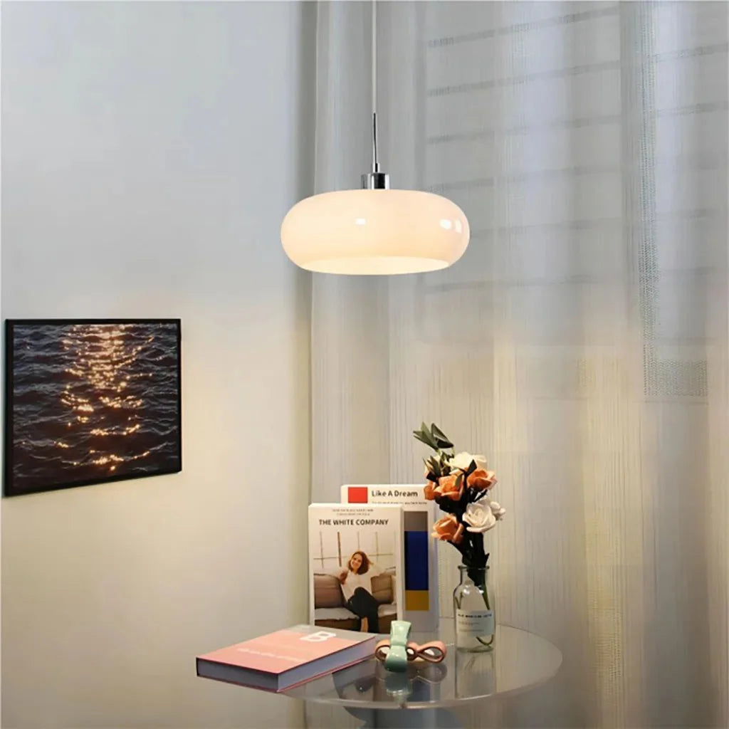 Lampa Wisząca Bauhaus ze Szklanym Kloszem Retro - 16