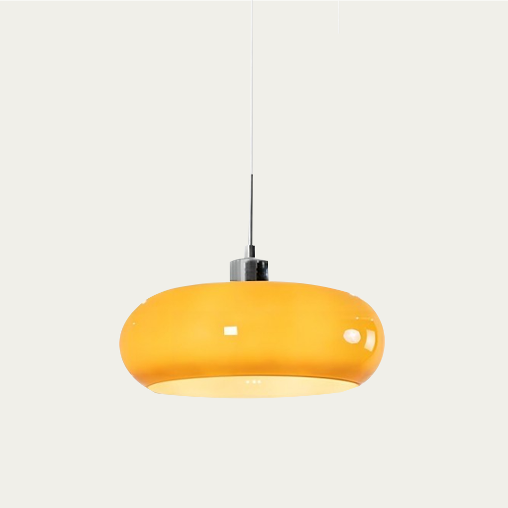 Lampa Wisząca Bauhaus ze Szklanym Kloszem Retro - Przydymiony
