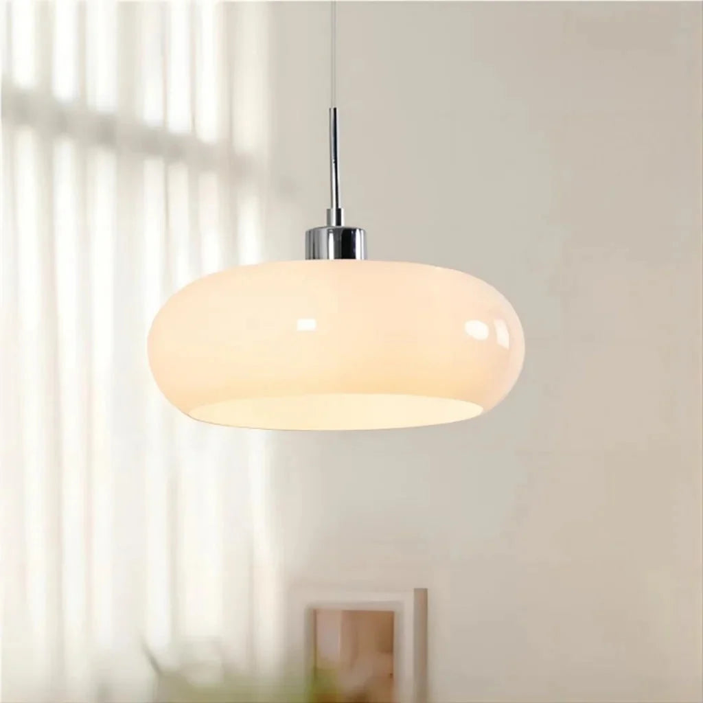 Lampa Wisząca Bauhaus ze Szklanym Kloszem Retro - 18