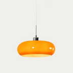 Lampa Wisząca Bauhaus ze Szklanym Kloszem Retro - Bursztynowy