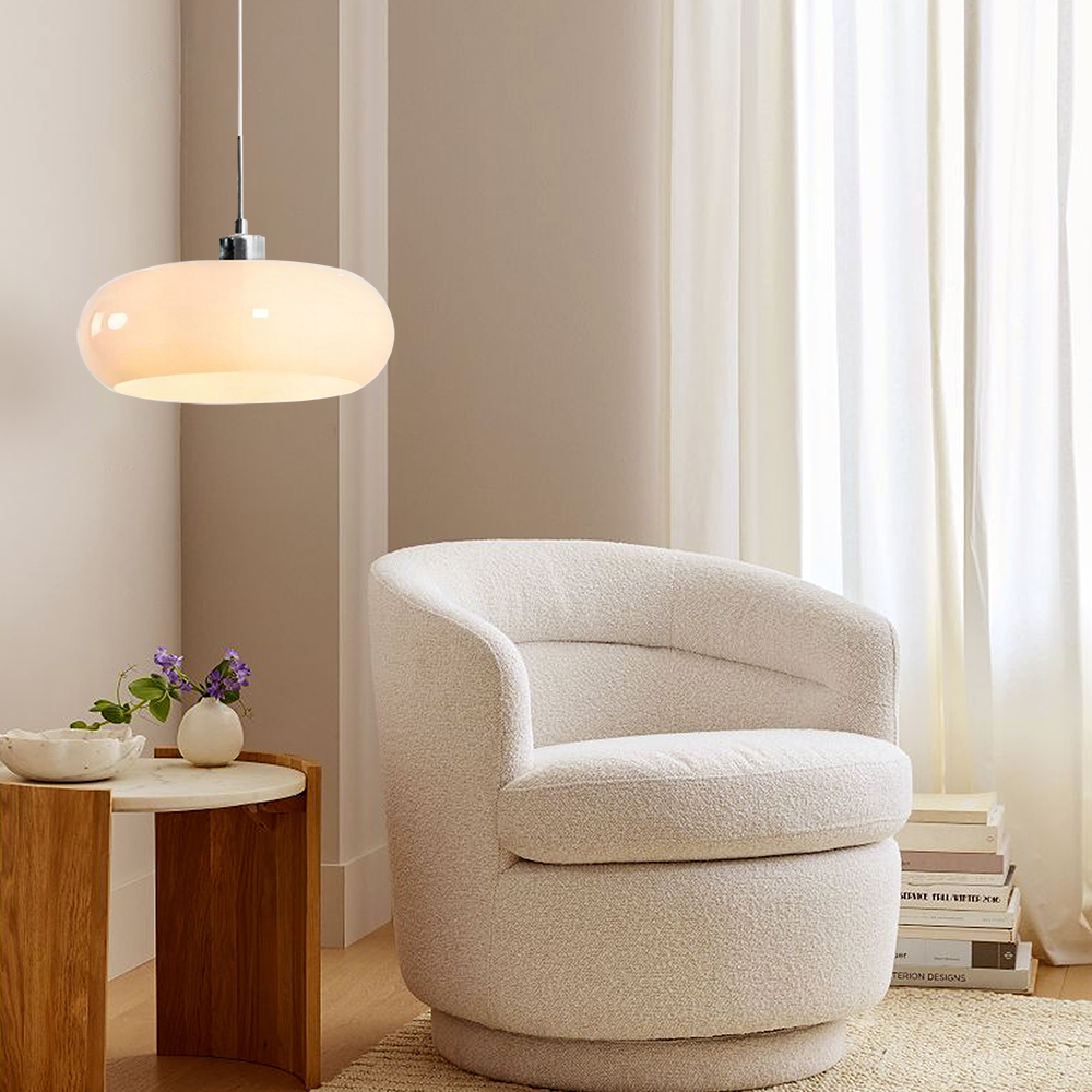 Lampa Wisząca Bauhaus ze Szklanym Kloszem Retro - 7