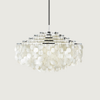 Lampa Wisząca Boho z Dyskami z Muszli na Metalowej Ramie - 16