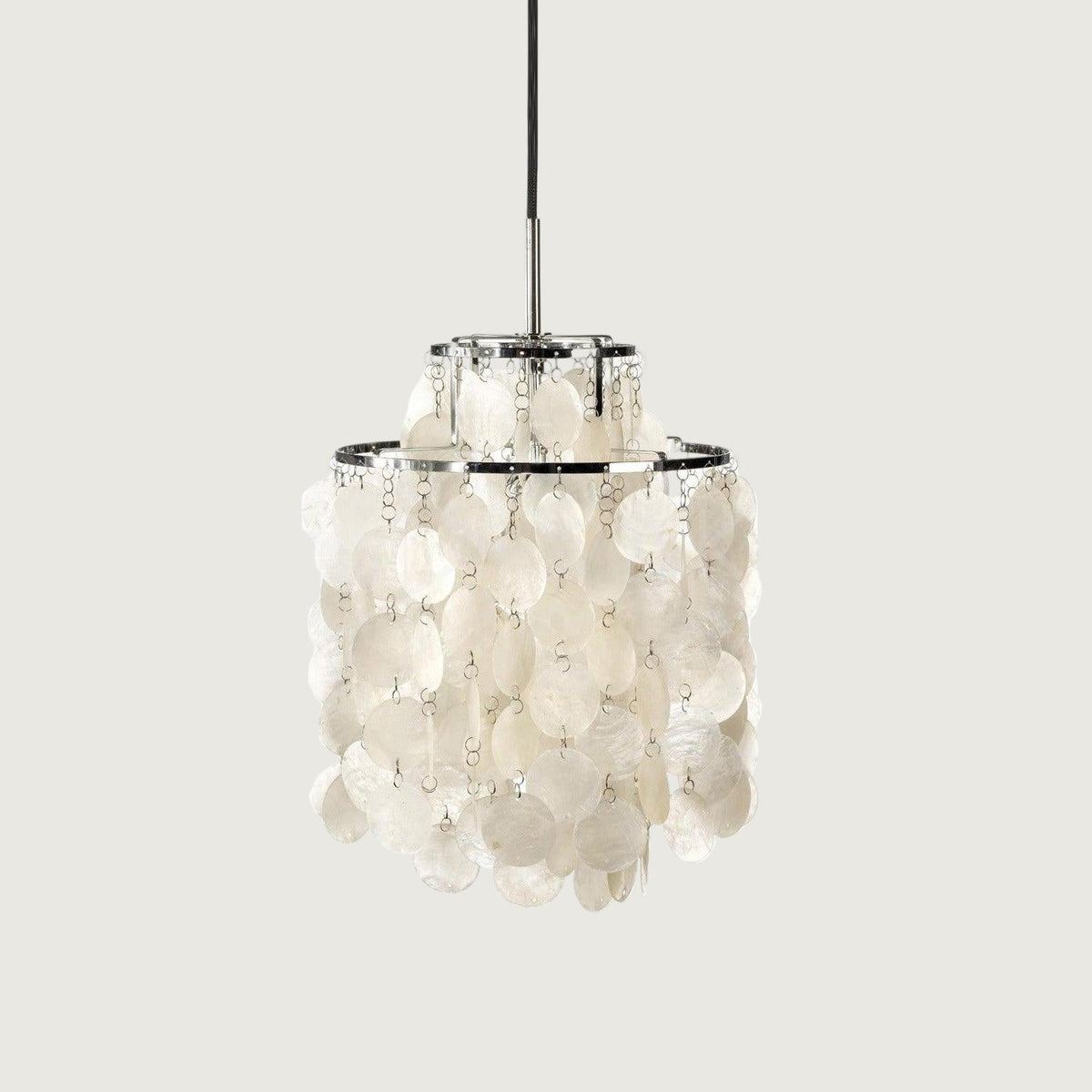 Lampa Wisząca Boho z Dyskami z Muszli na Metalowej Ramie - 3