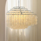 Lampa Wisząca Boho z Dyskami z Muszli na Metalowej Ramie - 9