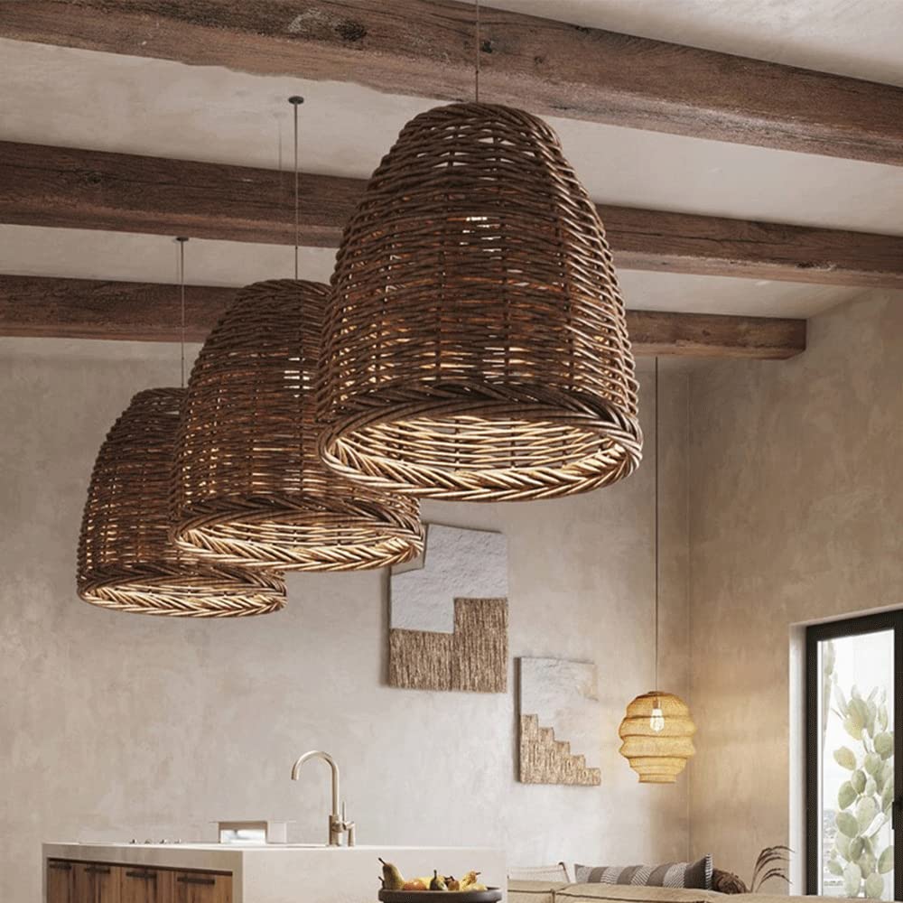 Lampa Wisząca Boho z Rattanowym Kloszem i Regulowaną Wysokością - 3