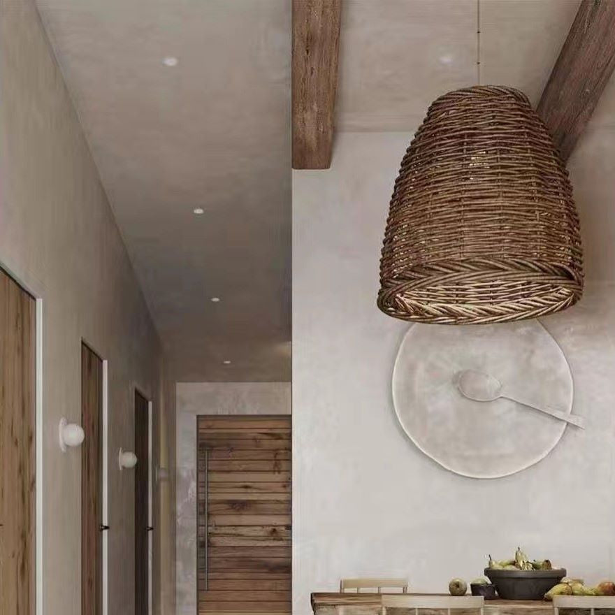 Lampa Wisząca Boho z Rattanowym Kloszem i Regulowaną Wysokością - 5