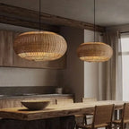 Lampa Wisząca Boho z Rattanu w Kształcie Elipsy - 3