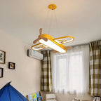 Lampa Wisząca do Pokoju Dziecięcego w Kształcie Samolotu z Pilotem - Żółty