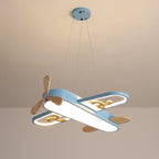Lampa Wisząca do Pokoju Dziecięcego w Kształcie Samolotu z Pilotem - Niebieski