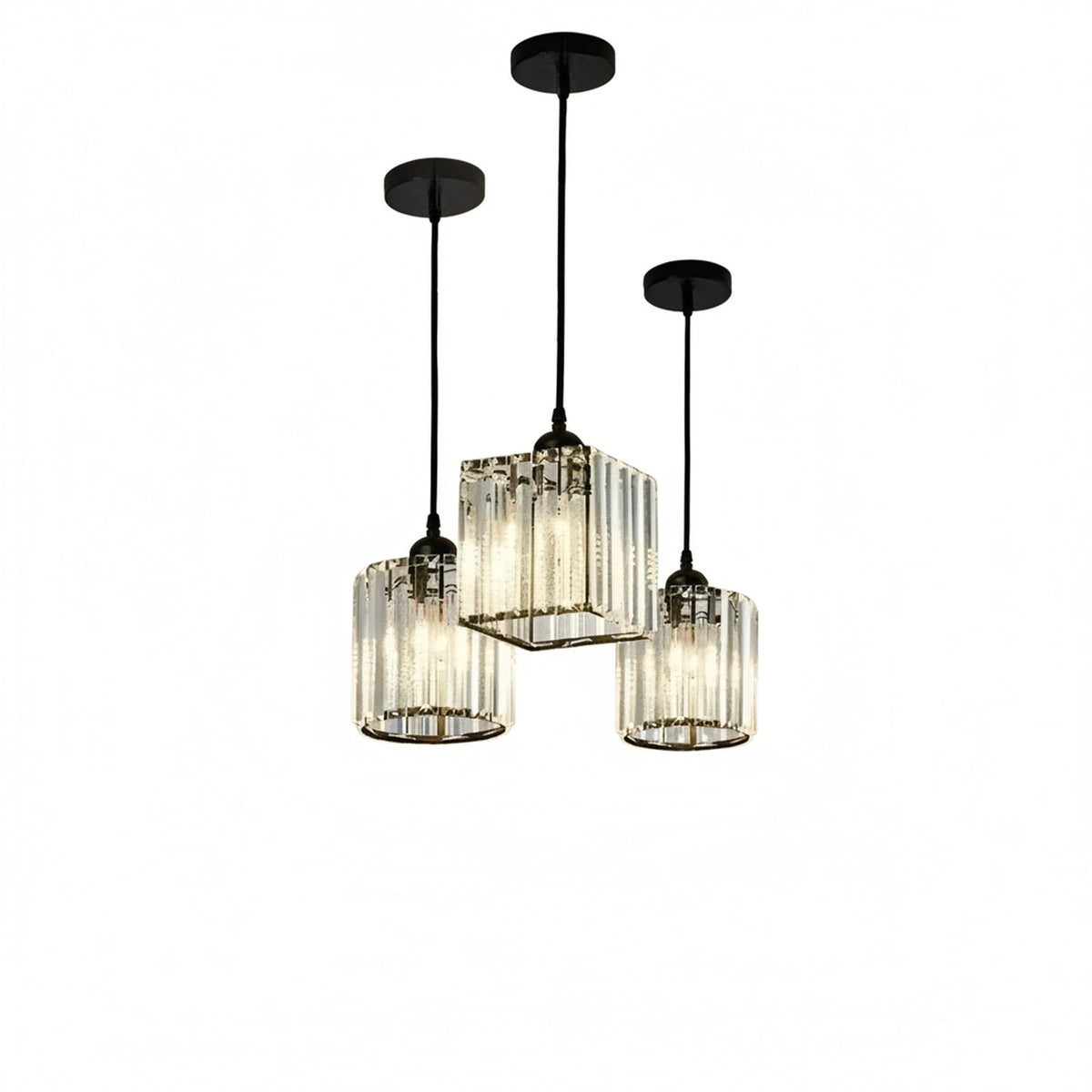 Lampa Wisząca Glamour z Kryształowym Kloszem i Regulowaną Wysokością - 2