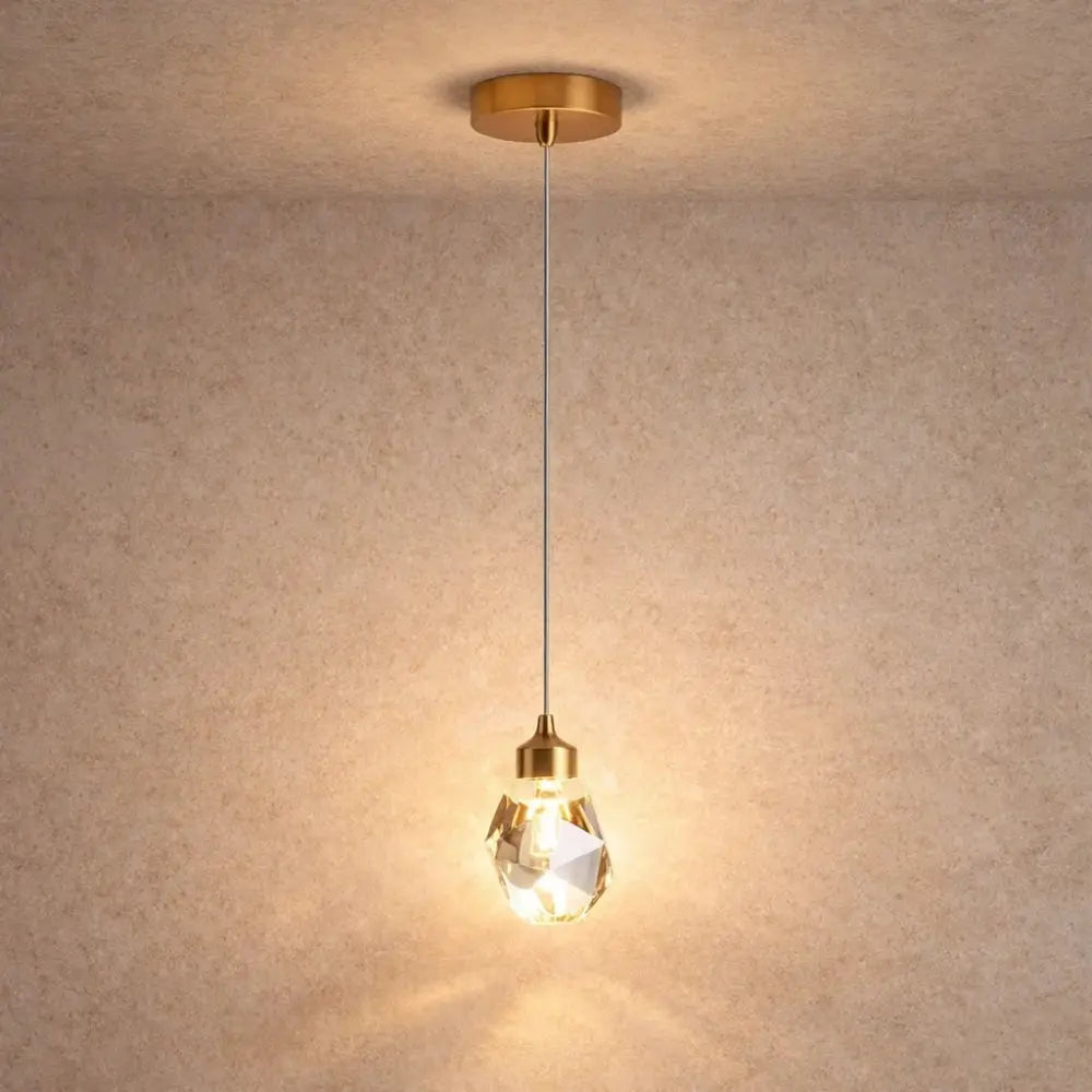 Lampa Wisząca Glamour z Kryształowym Kloszem w Kształcie Diamentu - 3