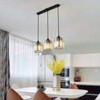 Lampa Wisząca Glamour z Kryształowymi Kloszami i Regulowaną Wysokością - Czarny