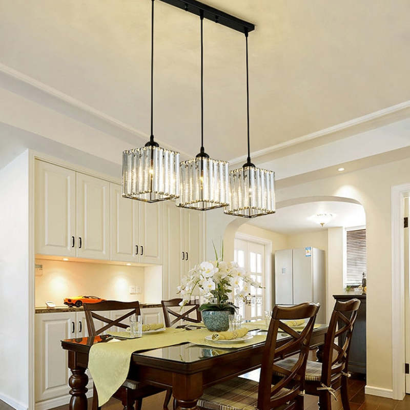 Lampa Wisząca Glamour z Kryształowymi Kloszami i Regulowaną Wysokością - Czarny