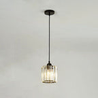 Lampa Wisząca Glamour z Kryształowymi Kloszami i Regulowaną Wysokością - Czarny