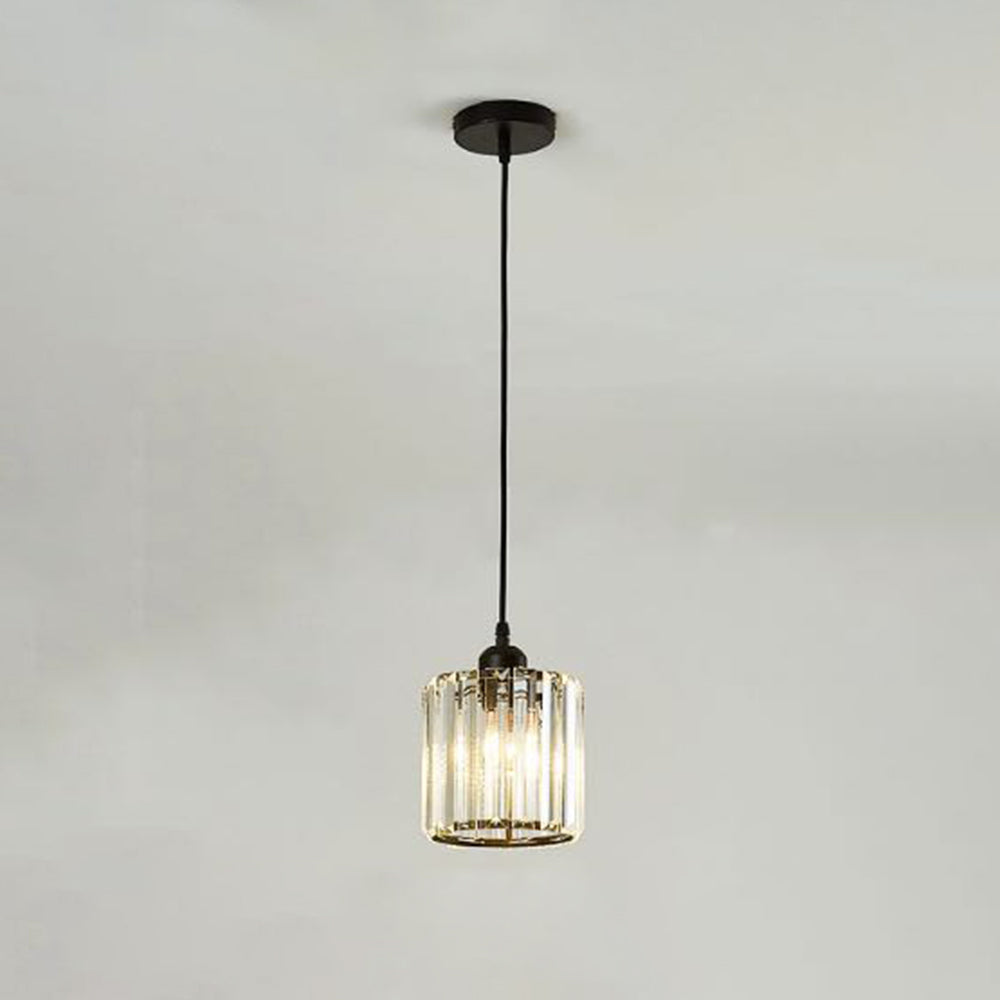 Lampa Wisząca Glamour z Kryształowymi Kloszami i Regulowaną Wysokością - Czarny