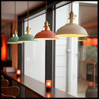 Lampa Wisząca Industrialna z Kolorowym Kloszem Metalowym - 11