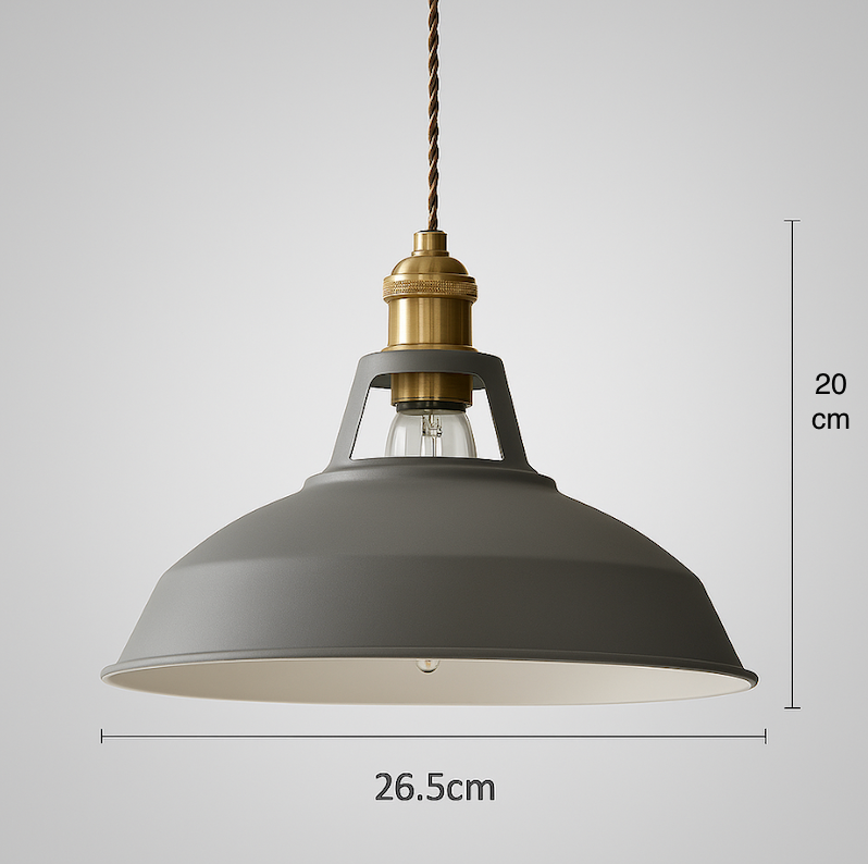 Lampa Wisząca Industrialna z Kolorowym Kloszem Metalowym - 12