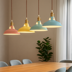 Lampa Wisząca Industrialna z Kolorowym Kloszem Metalowym - 5