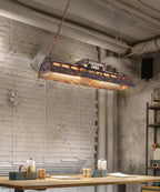 Lampa Wisząca Industrialna z Metalową Obudową na Łańcuchu - 19