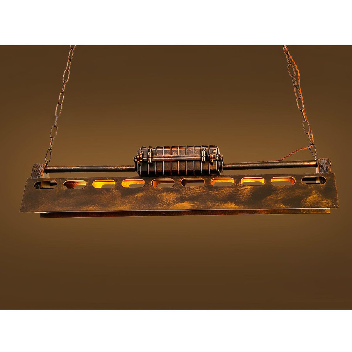 Lampa Wisząca Industrialna z Metalową Obudową na Łańcuchu - 22