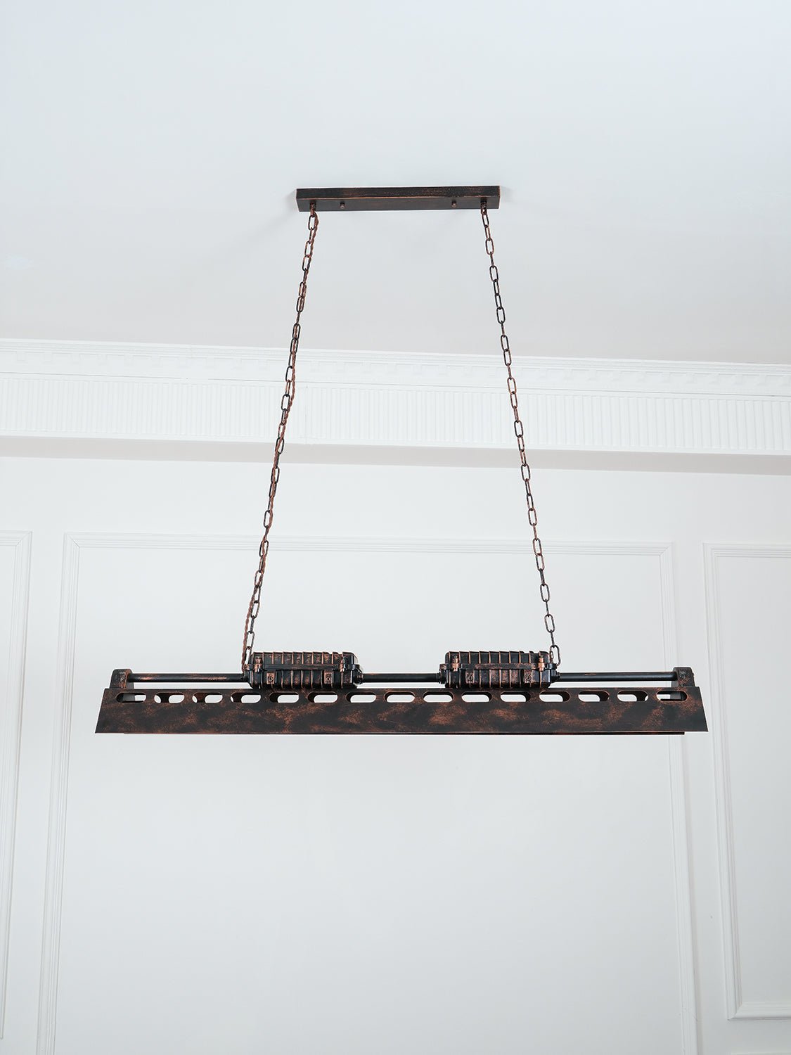 Lampa Wisząca Industrialna z Metalową Obudową na Łańcuchu - 29