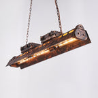 Lampa Wisząca Industrialna z Metalową Obudową na Łańcuchu - Rdzawy