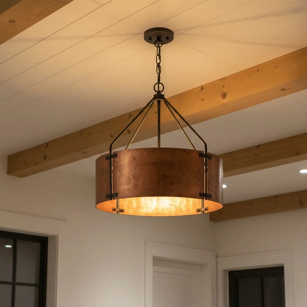 Lampa Wisząca Industrialna z Okrągłym Kloszem w Stylu Vintage - 9
