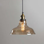 Lampa Wisząca Industrialna ze Szklanym Kloszem i Regulowanym Kablem - D bursztynowy