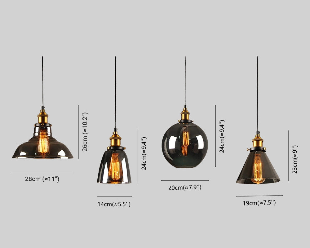 Lampa Wisząca Industrialna ze Szklanym Kloszem i Regulowanym Kablem - 5
