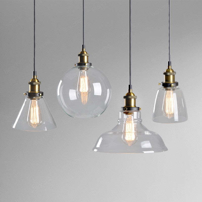 Lampa Wisząca Industrialna ze Szklanym Kloszem i Regulowanym Kablem - 7
