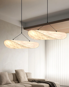 Lampa Wisząca Japandi z Rzeźbiarską Wstęgową Formą - 7