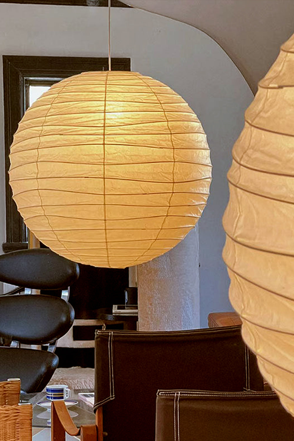 Lampa Wisząca Japońska Kula z Papierem Washi Duża Okrągła - 17