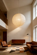 Lampa Wisząca Japońska Kula z Papierem Washi Duża Okrągła - 4