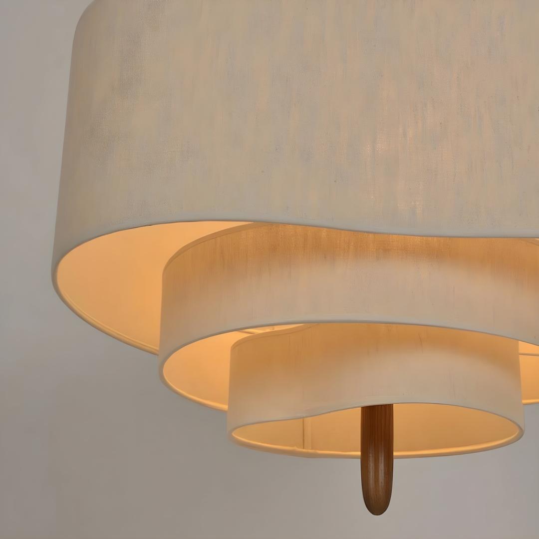 Lampa Wisząca Klasyczna z Trójpoziomowym Abażurem Tkaninowym - 4