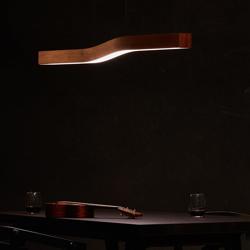 Lampa Wisząca Minimalistyczna z Drewnianym Wzorem i Regulacją Jasności - 12