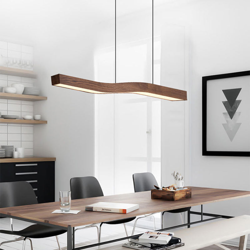 Lampa Wisząca Minimalistyczna z Drewnianym Wzorem i Regulacją Jasności - 13