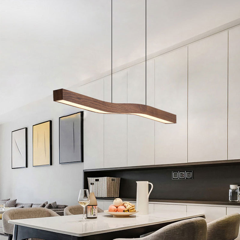 Lampa Wisząca Minimalistyczna z Drewnianym Wzorem i Regulacją Jasności - 3