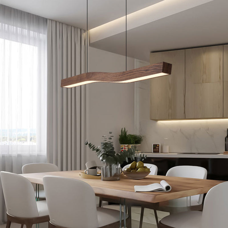 Lampa Wisząca Minimalistyczna z Drewnianym Wzorem i Regulacją Jasności - 5