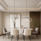 Lampa Wisząca Minimalistyczna z Falistym Przewodem Świetlnym nad Stół - 4