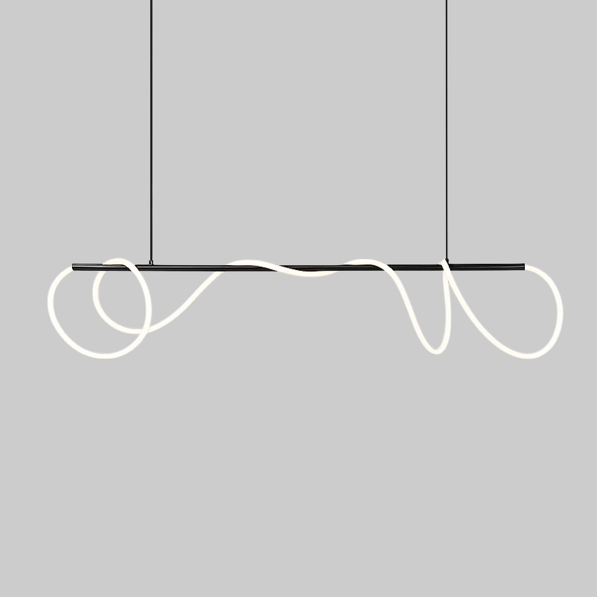 Lampa Wisząca Minimalistyczna z Falistym Przewodem Świetlnym nad Stół - 6
