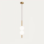 Lampa Wisząca Minimalistyczna z Kloszem Kulistym ze Szkła - Mosiądz